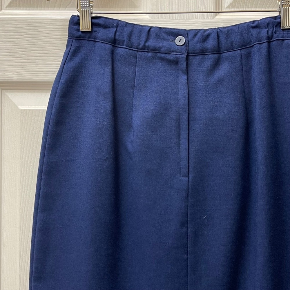 Vintage Southern Lady Women's Size 12 Navy Pleated Skirt Cottagecore Modest
